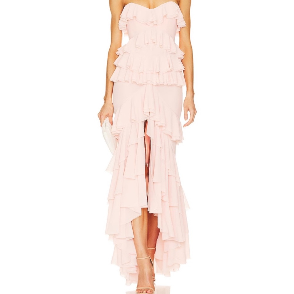 Michael Costello x REVOLVE Oleksandra Gown in Blush Nude